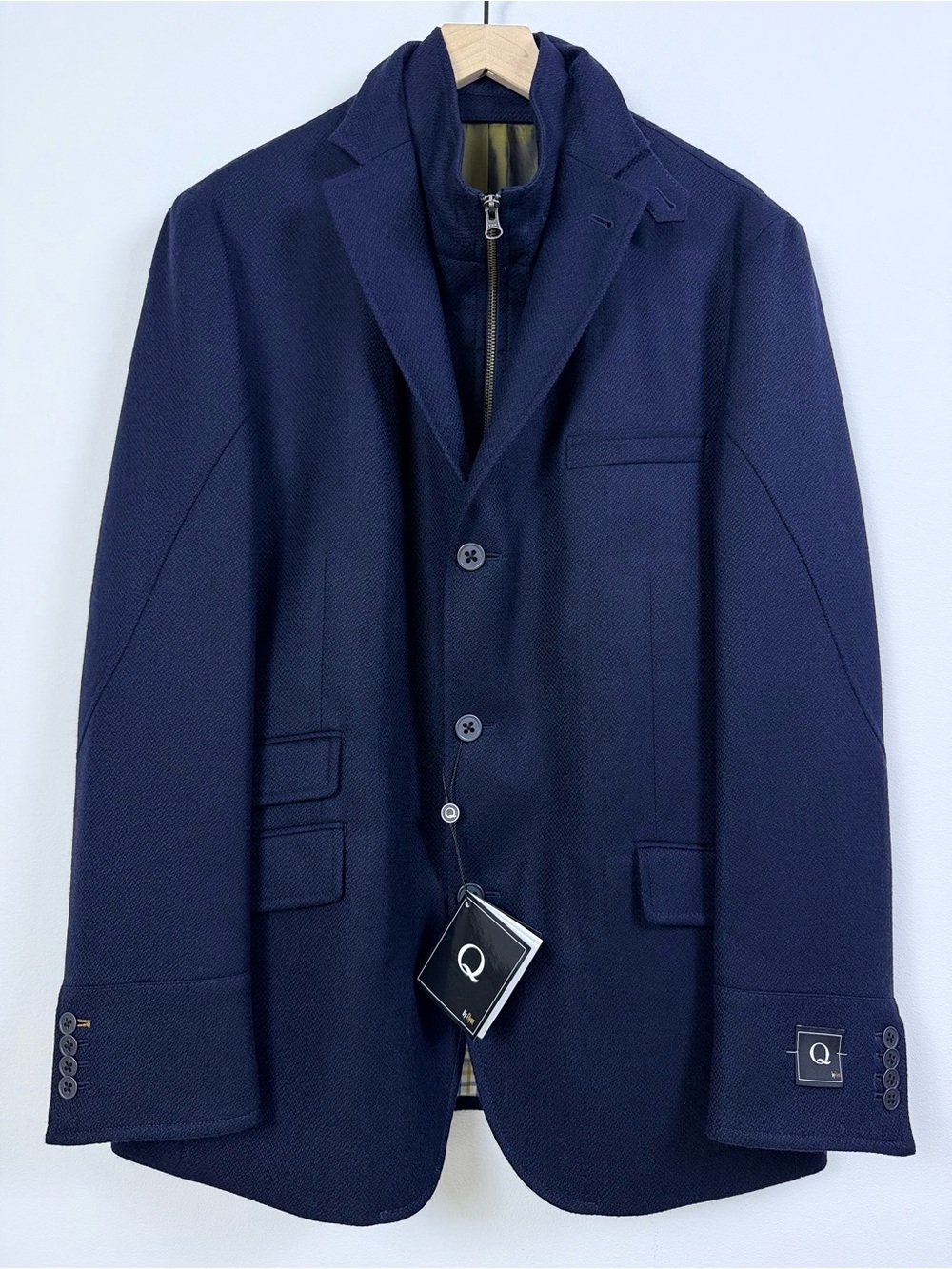 Flynt Q Rizzo Wool Cashmere Hybrid Sport Coat Navy